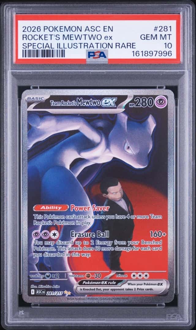 2026 POKEMON ASC SPECIAL ILLUSTRATION RARE #281 TEAM ROCKET'S MEWTWO EX PSA 10