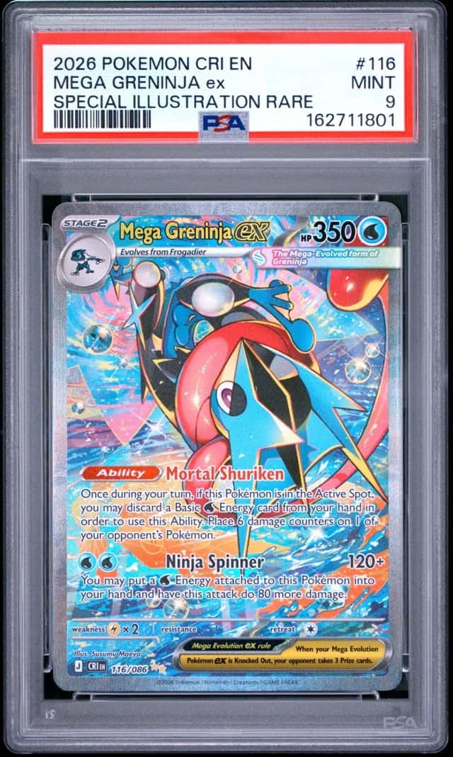 2026 POKEMON CHAOS RISING SPECIAL ILLUSTRATION RARE #116 MEGA GRENINJA EX PSA 9