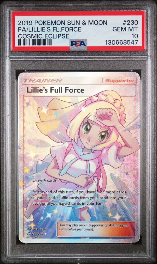 2019 Pokemon Sun & Moon Cosmic Eclipse Lillie's Full Force #230/236 PSA 10