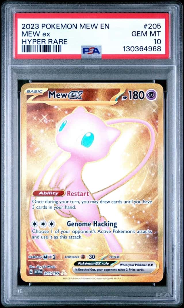 2023 POKEMON MEW EN-151 HYPER RARE #205 MEW EX PSA 10