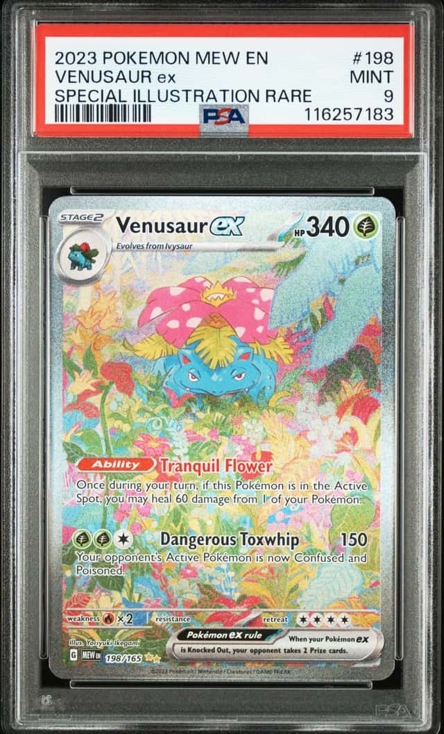 2023 Pokemon VENUSAUR EX #198/165 SV 151 Special Illustration Rare English PSA 9