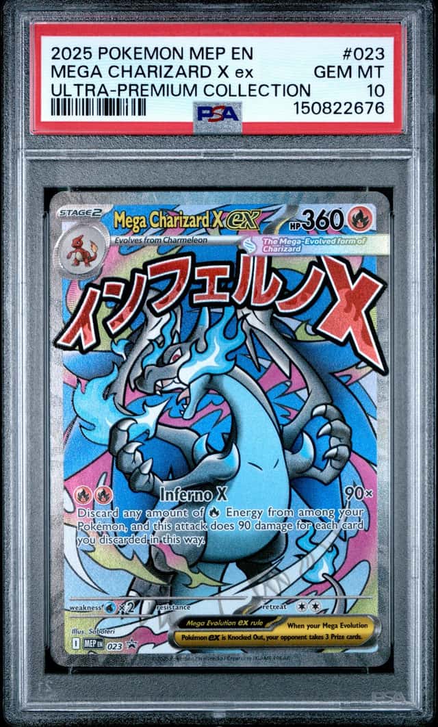 2025 POKEMON MEP EN-ME BLACK STAR PROMO #023 MEGA CHARIZARD X EX PSA 10