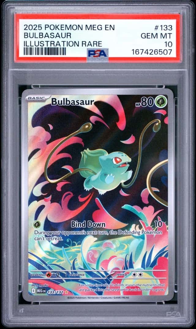 2025 POKEMON MEG EN-MEGA EVOLUTION ILLUSTRATION RARE #133 BULBASAUR PSA 10