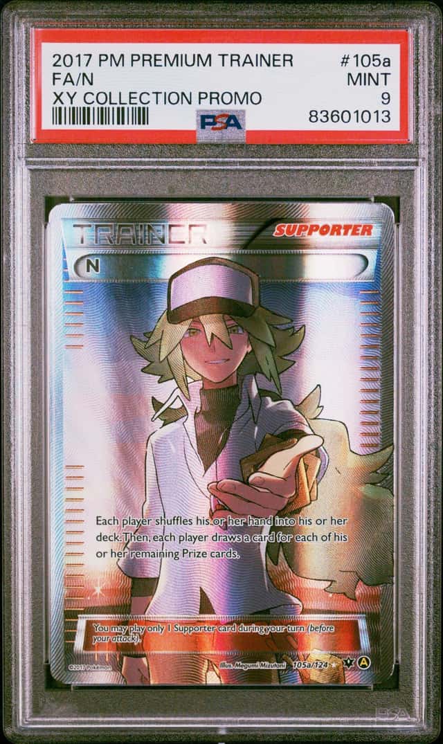 Pokemon PSA 9 N Holo Promo 2017 105a/124 Premium Trainer XY English