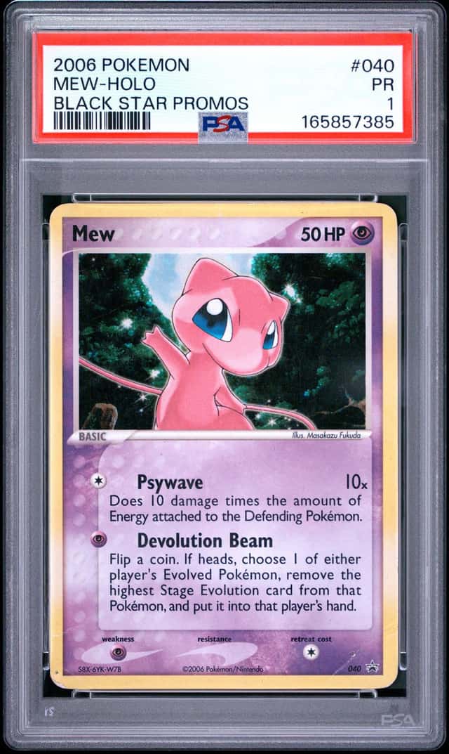 2006 POKEMON BLACK STAR PROMOS #040 MEW-HOLO PSA 1