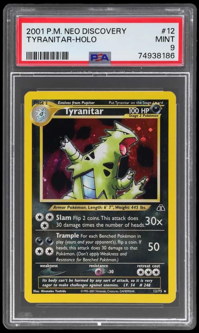 2001 Pokemon Neo Discovery Holo Tyranitar #12