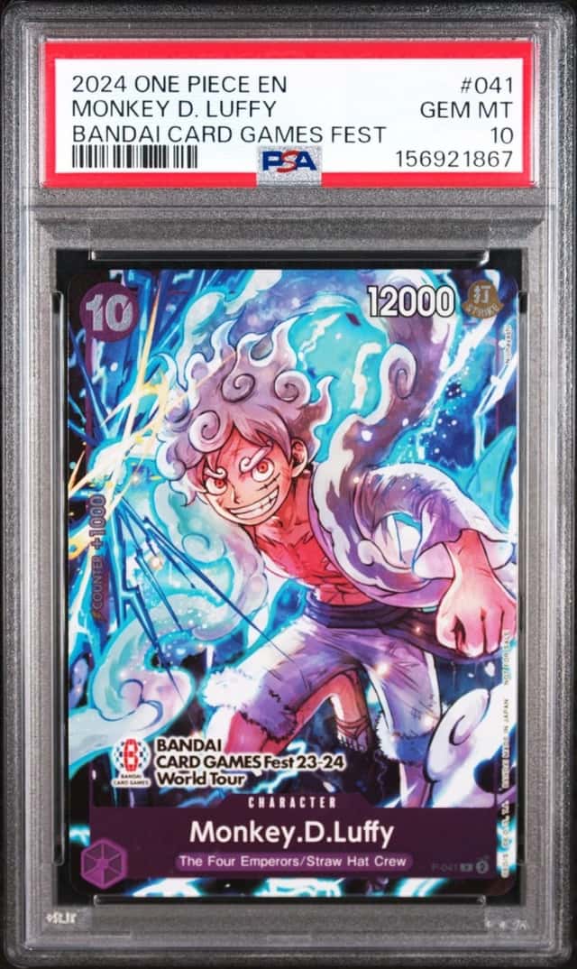 2024 ONE PIECE PROMOS BANDAI CARD GAMES FEST #041 MONKEY D. LUFFY PSA 10