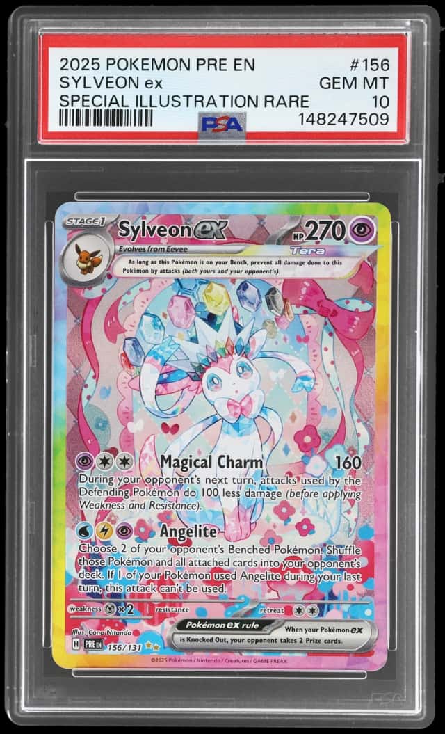 2025 Pokemon Scarlet and Violet Prismatic Evolutions Special Illustration Rare Sylveon Ex #156