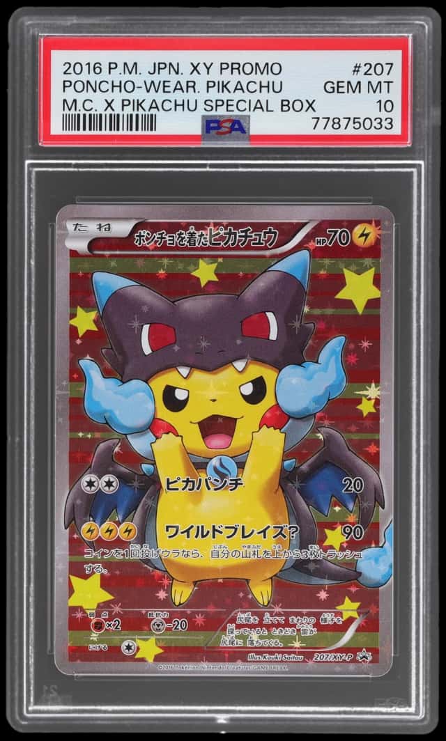 2016 Pokemon XY Mega Charizard X Pikachu Special Box Promo Japanese Poncho Wearing Pikachu #207XYP