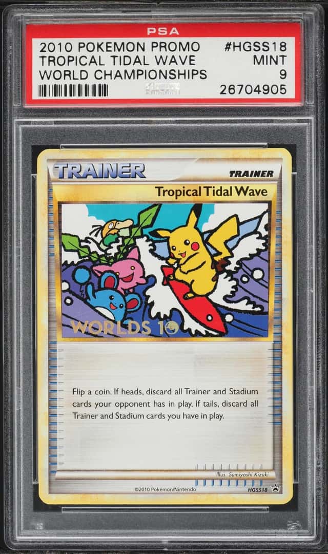 2010 Pokemon World Championships Promo Tropical Tidal Wave #HGSS18 PSA 9 MINT