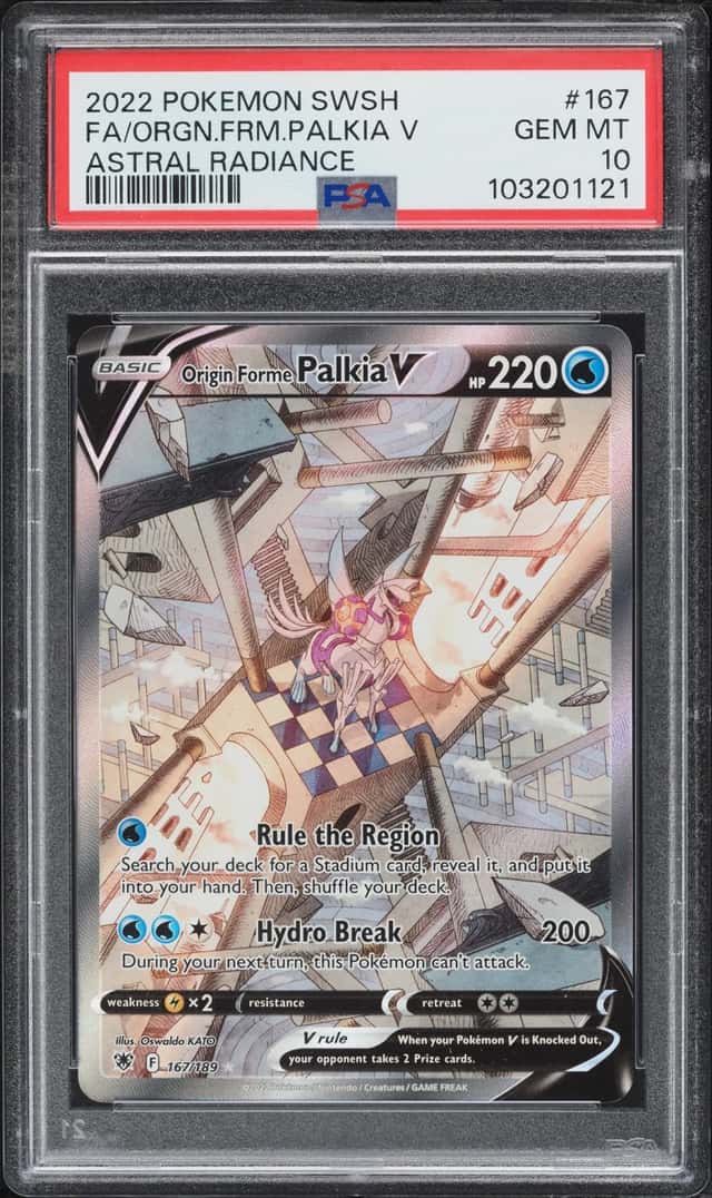 2022 Pokemon Sword & Shield Astral Radiance Alt Art Origin Forme Palkia V #167 PSA 10 GEM MINT