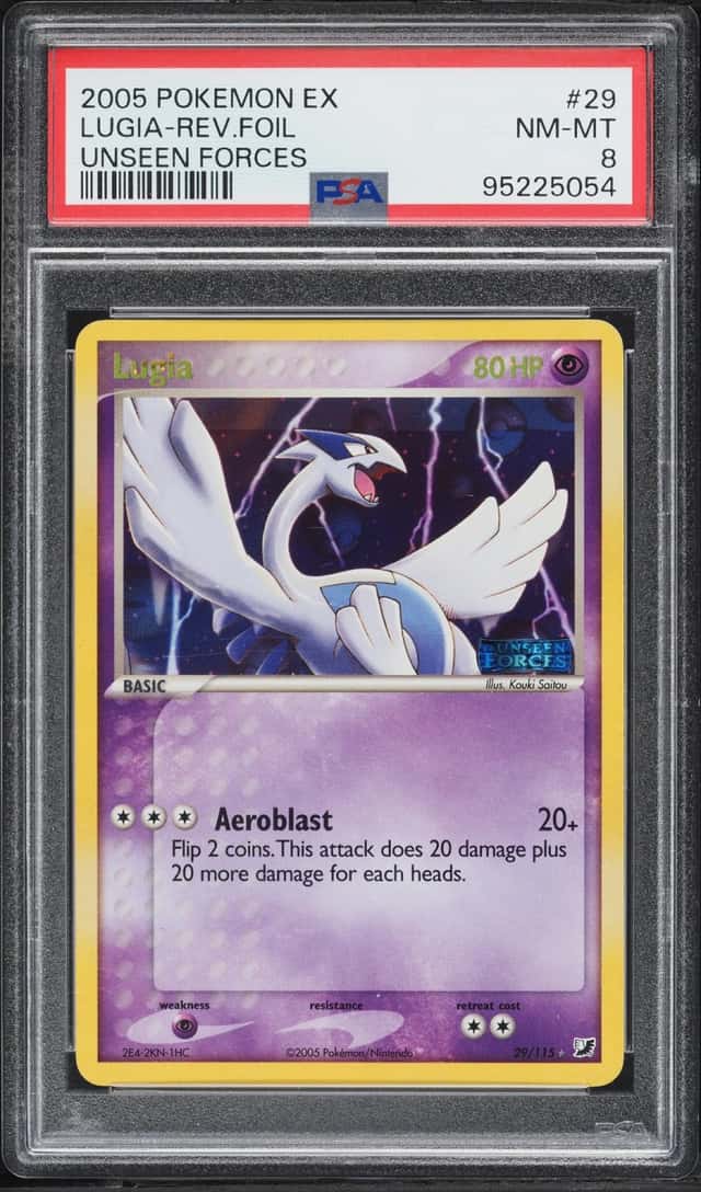2005 Pokemon EX Unseen Forces Reverse Holo Lugia #29 PSA 8 NM-MT