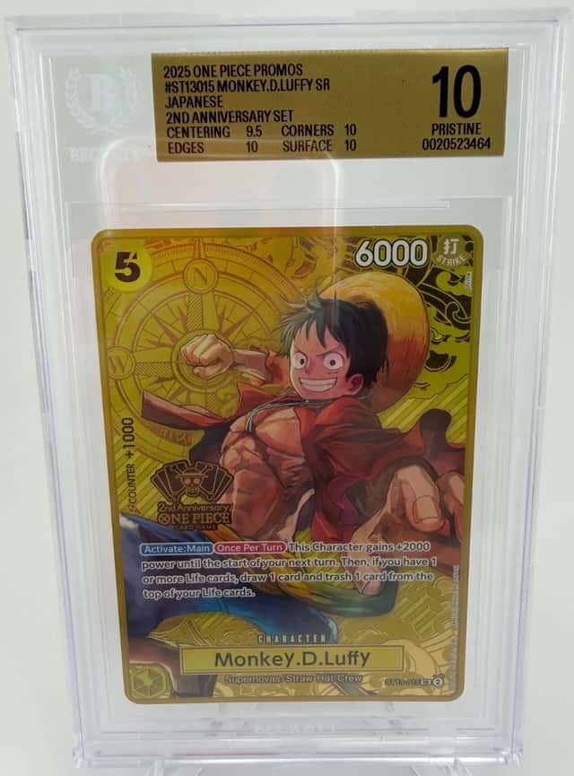 Monkey.D.Luffy (One Piece Japanese Version 2nd Anniversary Set) ST13-015 BGS 10