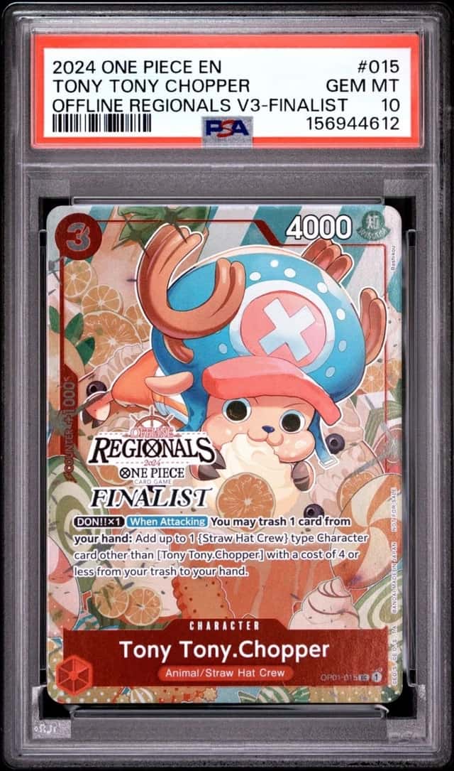 One Piece Tony Tony Chopper Offline Regionals V3 Finalist OP01-015 PSA 10 Gem