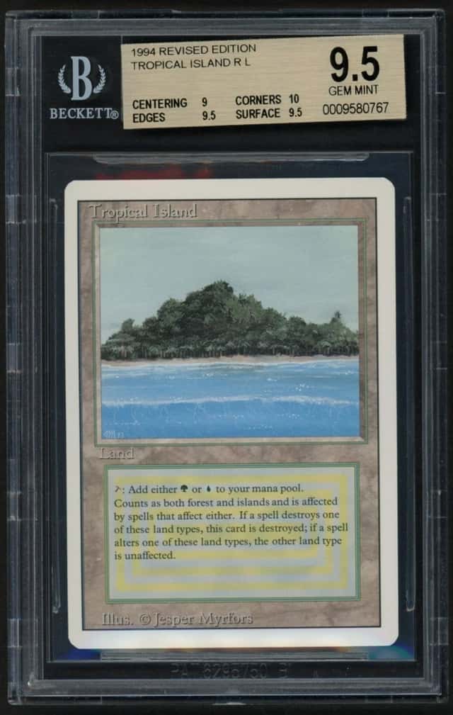 ***BGS 9.5 Tropical Island (Loose Placard)*** MTG Revised Magic Kid Icarus