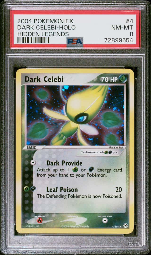 Pokemon 2004 Dark Celebi 4/101 EX Hidden Legends PSA 8 NM-MT Vintage Holo Rare!