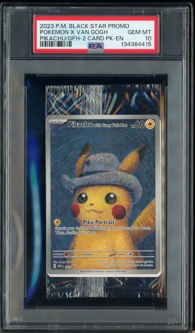 Pokemon Pikachu with Grey Felt hat Van Gogh 085 Graded Sealed Promo PSA 10