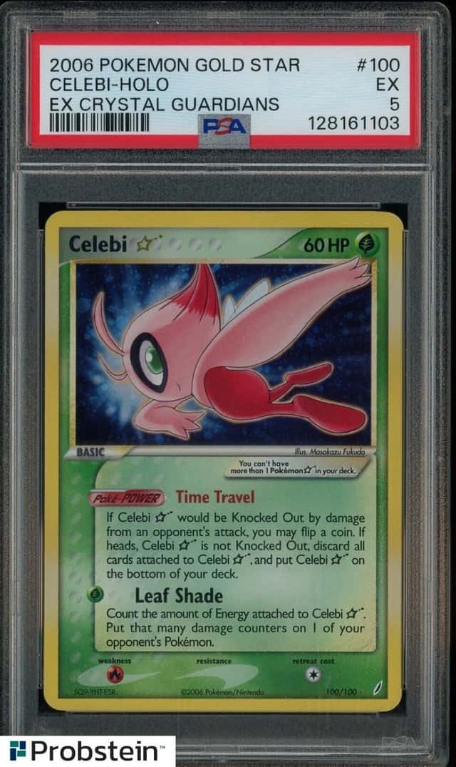 2006 Pokemon Gold Star Ex Crystal Guardians Gold Star #100 Celebi Holo PSA 5 EX