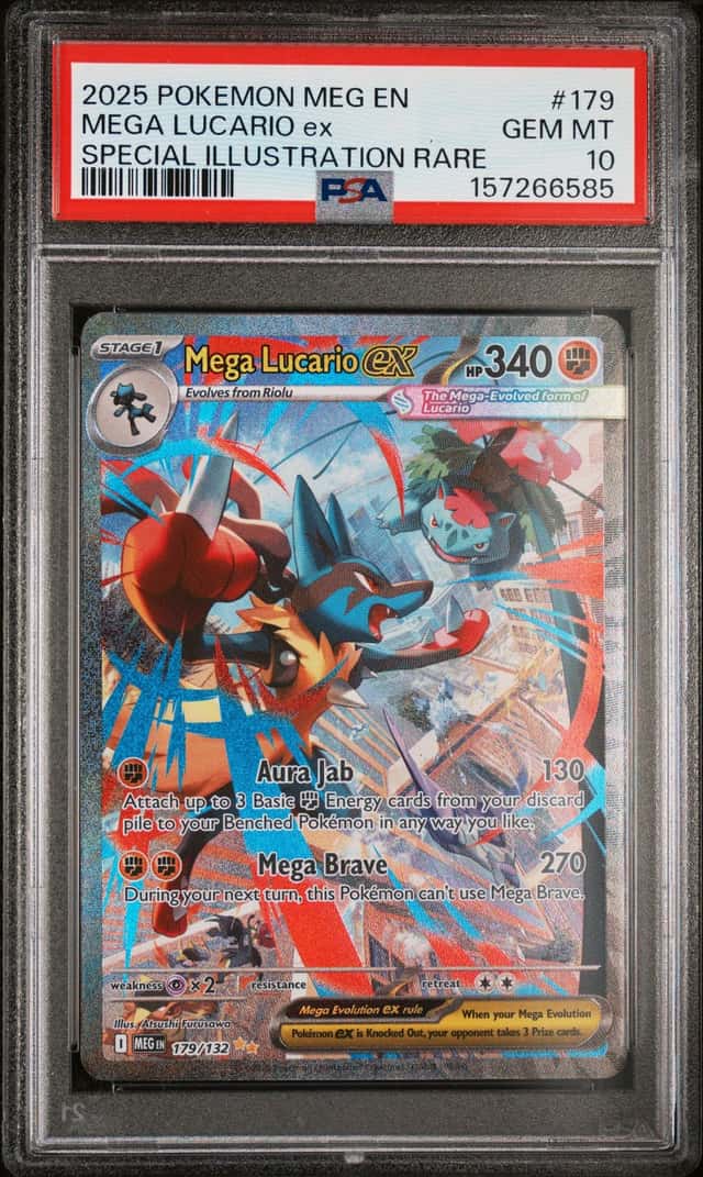 2025 Pokemon MEG EN Special Illustration Rare #179 Mega Lucario ex PSA 10