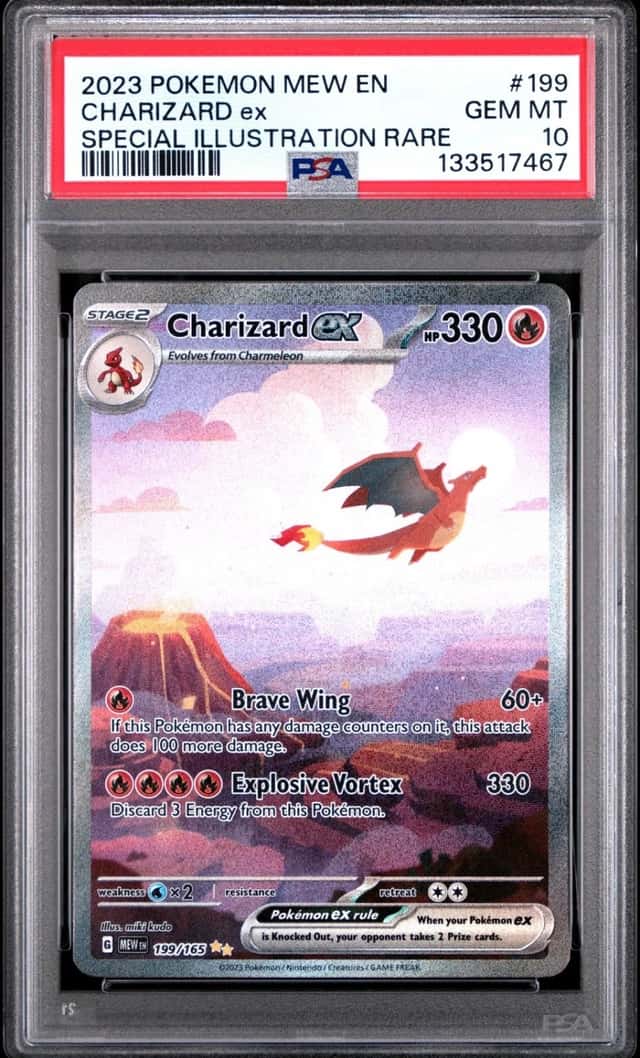 2023 POKEMON MEW EN-151 SPECIAL ILLUSTRATION RARE #199 CHARIZARD EX PSA 10