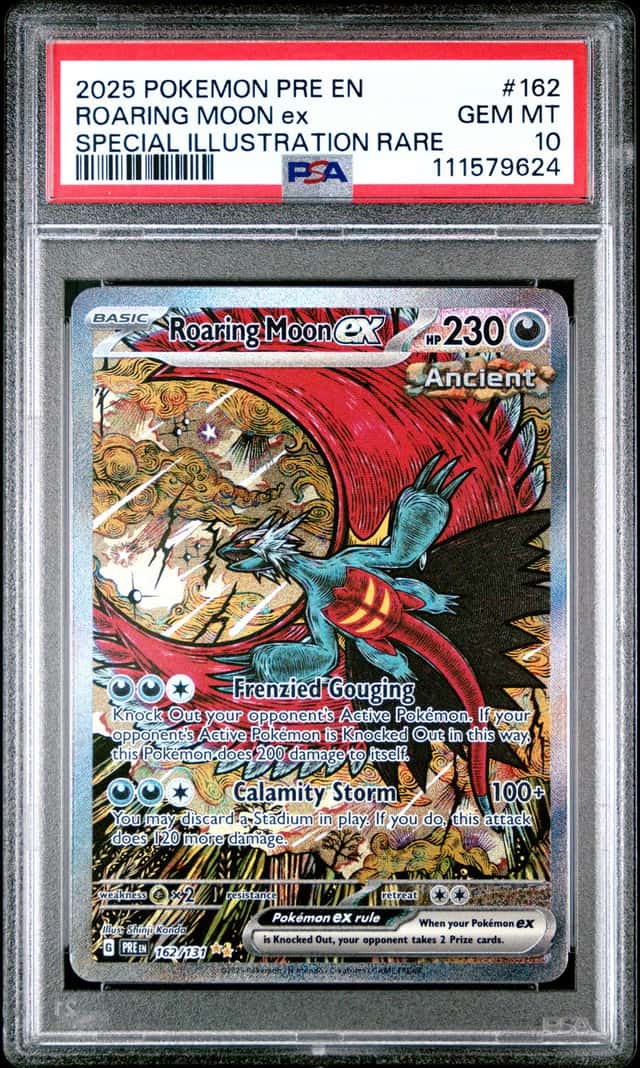 2025 Pokemon PRE EN Special Illustration Rare #162 Roaring Moon ex PSA 10