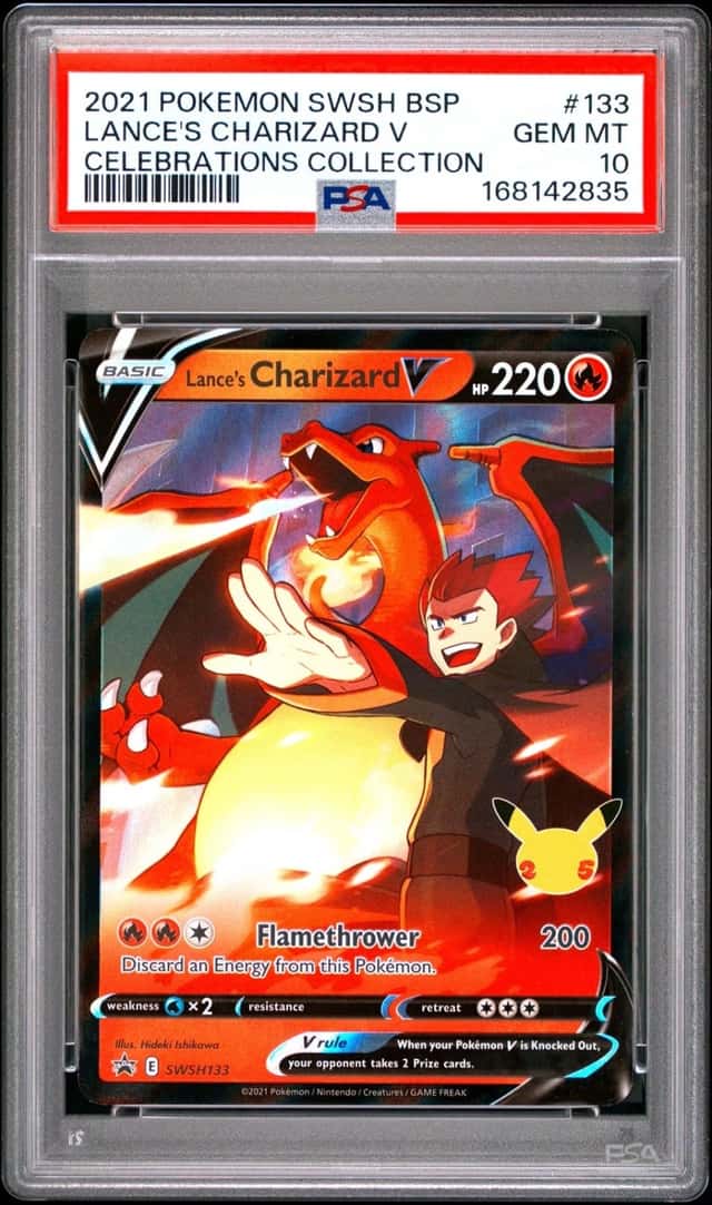 2021 POKEMON SWSH CELEBRATIONS COLLECTION PROMO #133 LANCE'S CHARIZARD V PSA 10
