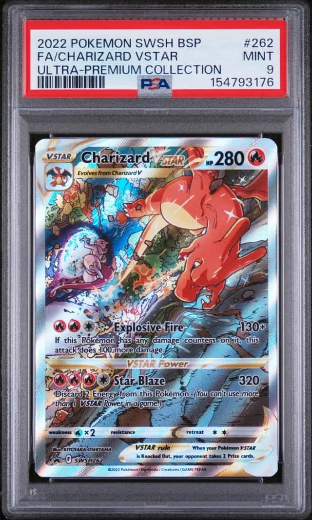 2022 POKEMON SWSH BLACK STAR PROMO #262 FULL ART/CHARIZARD VSTAR PSA 9