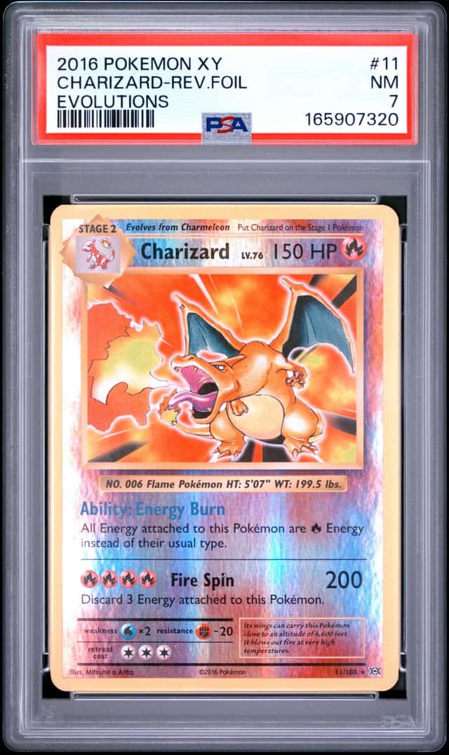 2016 CHARIZARD REVERSE FOIL HOLO XY EVOLUTIONS POKEMON TCG PSA 7 MINT #11/108