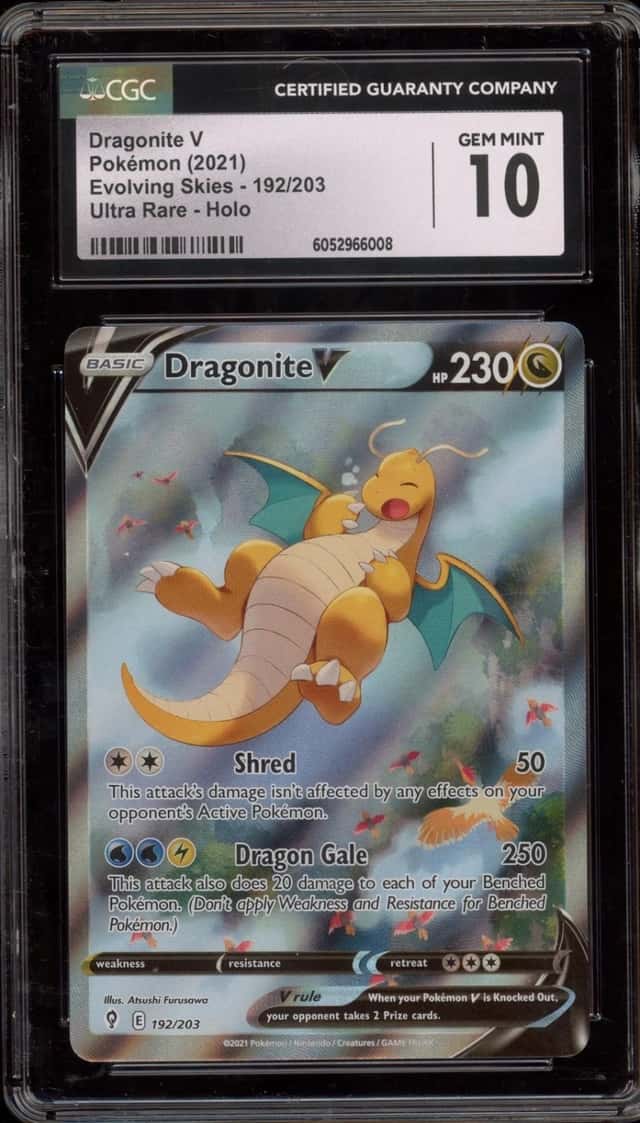 Pokemon Dragonite V Evolving Skies Full Alt Art #192 CGC 10 Gem Mint