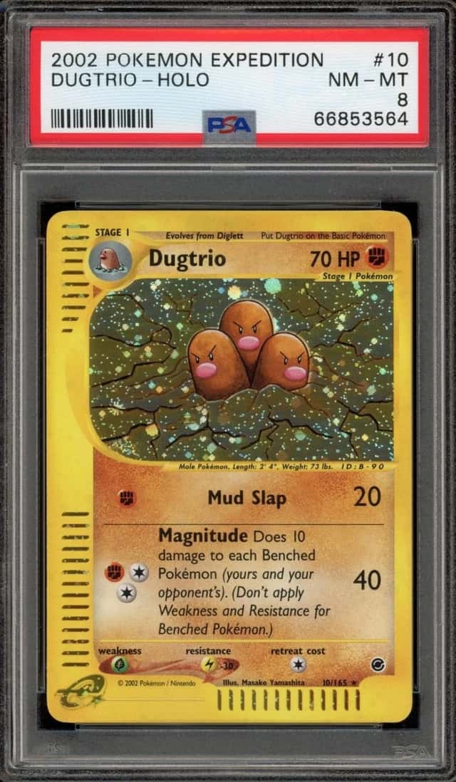 Pokemon Dugtrio Holo Expedition 10/165 PSA 8