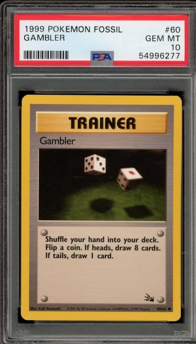 Pokemon Gambler Fossil Unlimited 60/62 PSA 10 Gem Mint