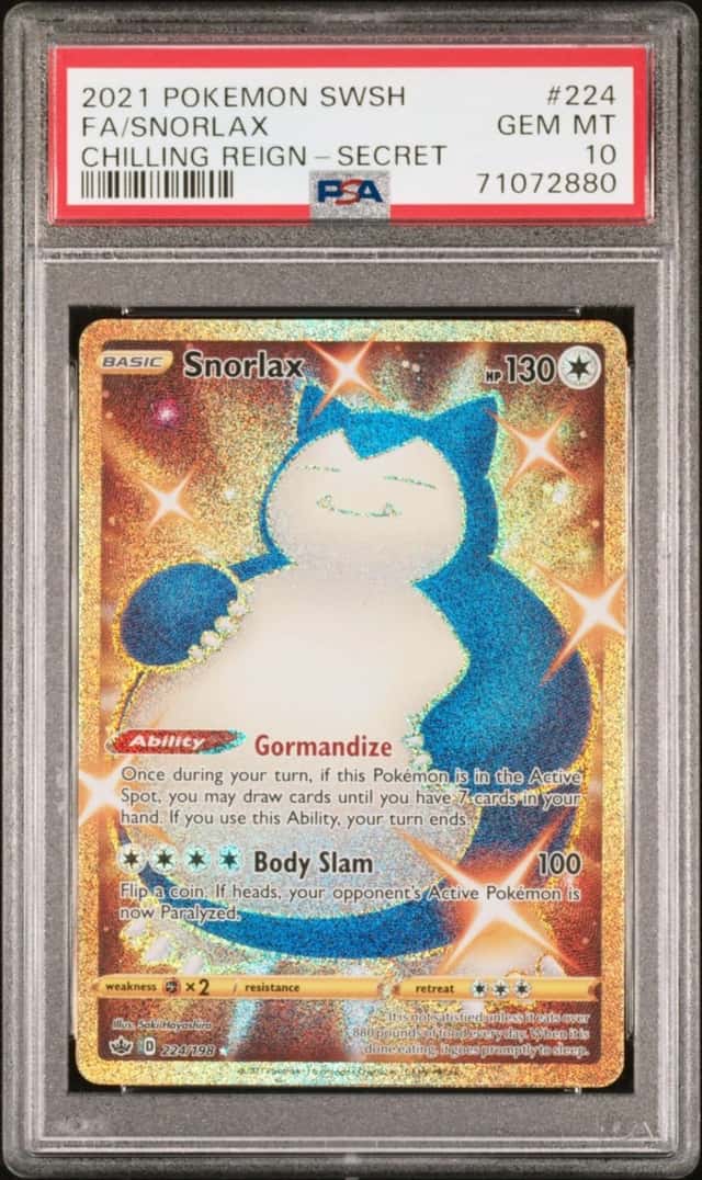 Pokemon Snorlax Chilling Reign 224/198 Secret Rare PSA 10 Gem Mint