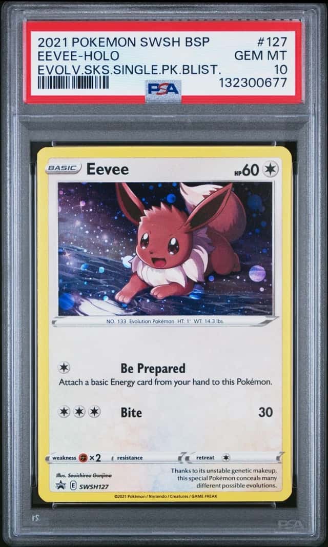 Pokemon Eevee Holo Swsh Promo 127 Evolving Skies Single Pk. Blisters PSA 10