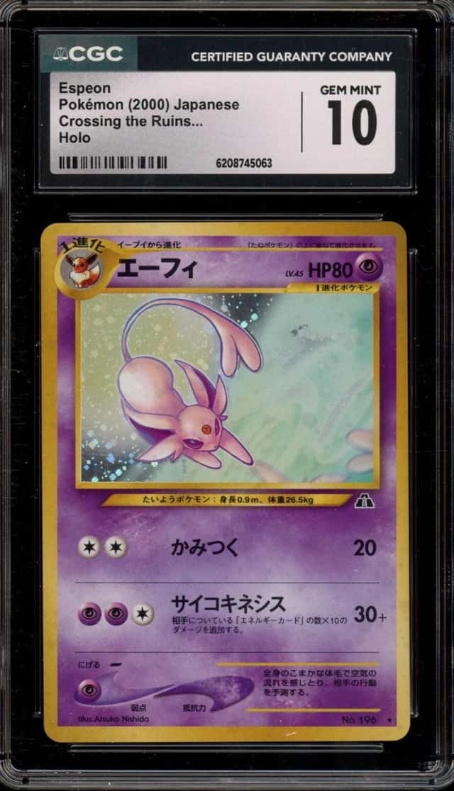 Pokemon Espeon Neo Crossing The Ruins... Holo Japanese CGC 10 Gem Mint