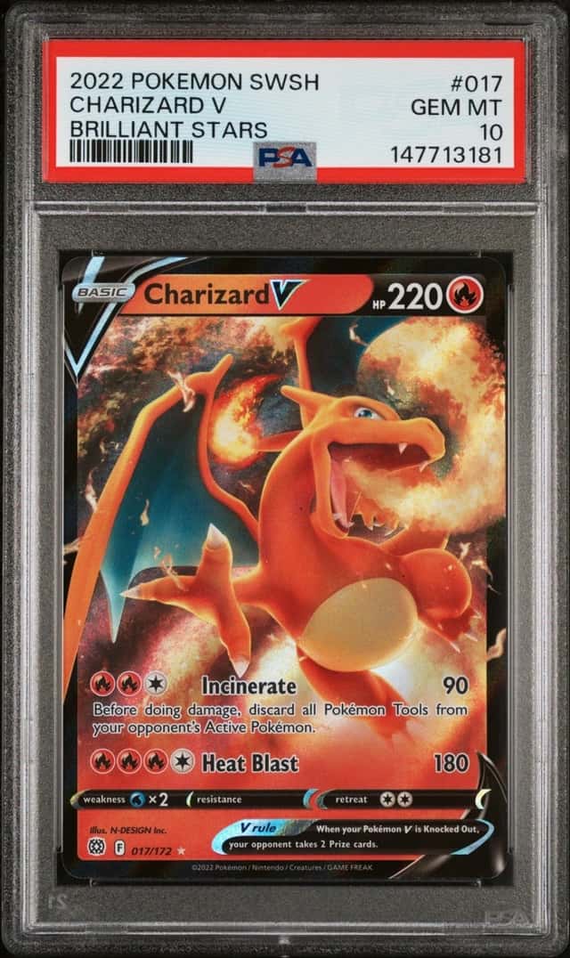 Pokemon Charizard V Brilliant Stars 017 PSA 10 Gem Mint