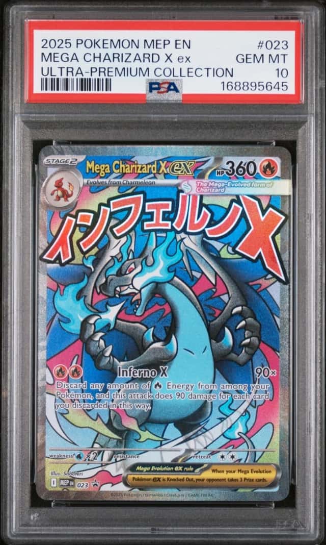 2025 POKEMON MEP EN-ME BLACK STAR PROMO #023 MEGA CHARIZARD X EX PSA 10