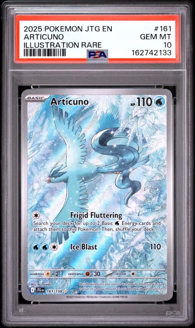 2025 POKEMON JTG EN-JOURNEY TOGETHER ILLUSTRATION RARE #161 ARTICUNO PSA 10