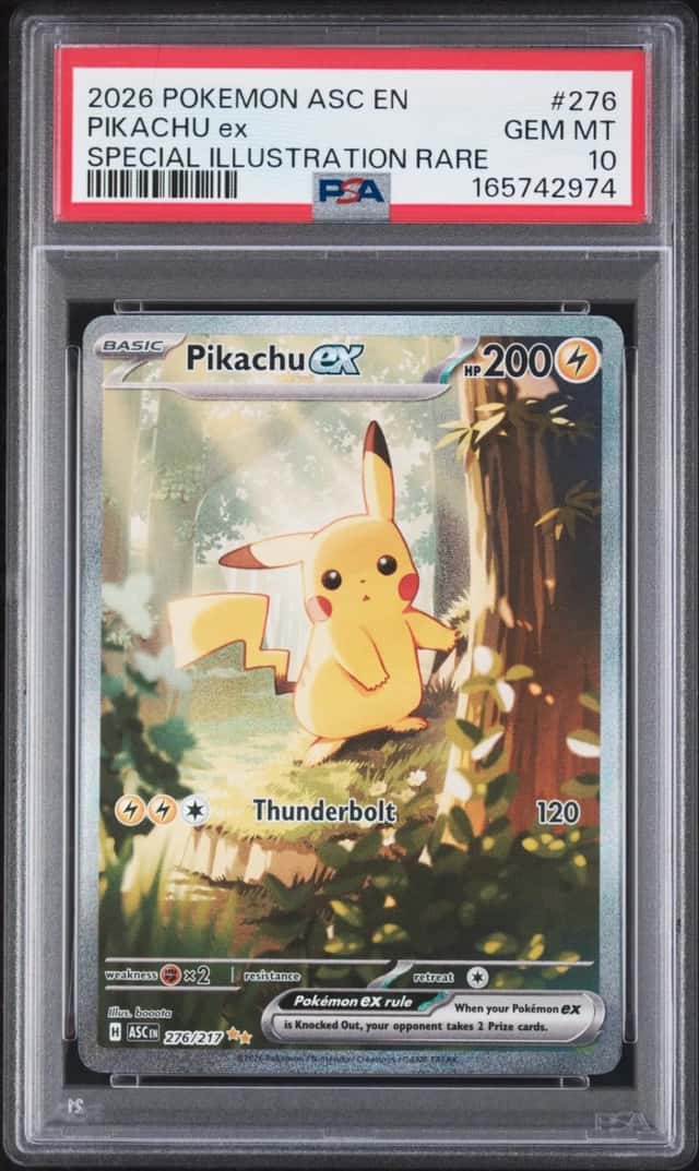 2026 POKEMON ASCENDED HEROES SPECIAL ILLUSTRATION RARE #276 PIKACHU EX PSA 10