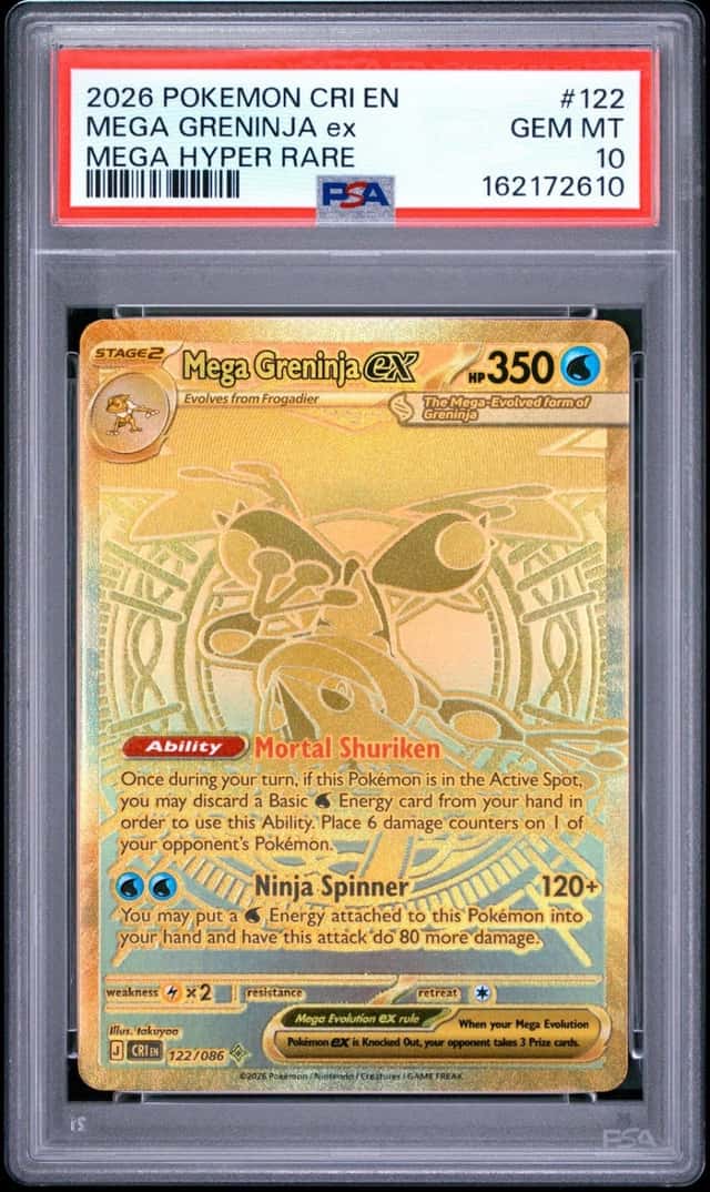 2026 POKEMON CRI EN-CHAOS RISING MEGA HYPER RARE #122 MEGA GRENINJA EX PSA 10