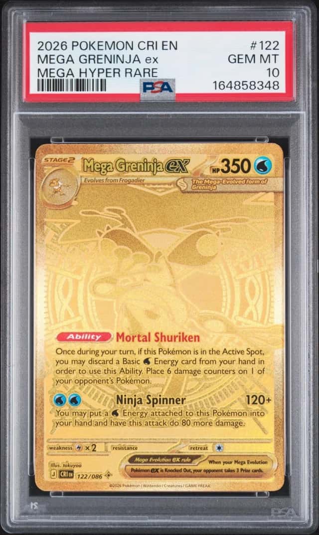 2026 POKEMON CRI EN-CHAOS RISING MEGA HYPER RARE #122 MEGA GRENINJA EX PSA 10