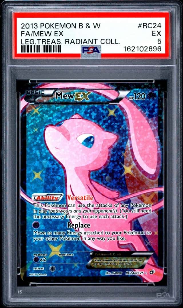 2013 POKEMON BLACK & WHITE LEGENDARY TREASURES #RC24 FULL ART/MEW EX PSA 5