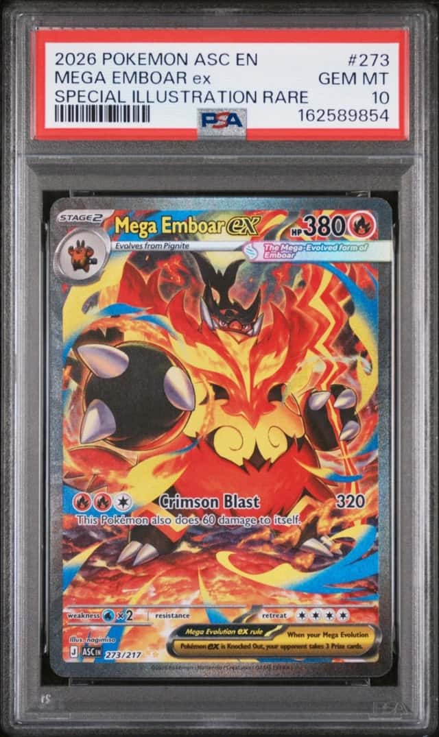 2026 POKEMON ASCENDED HEROES SPECIAL ILLUSTRATION RARE MEGA EMBOAR EX PSA 10