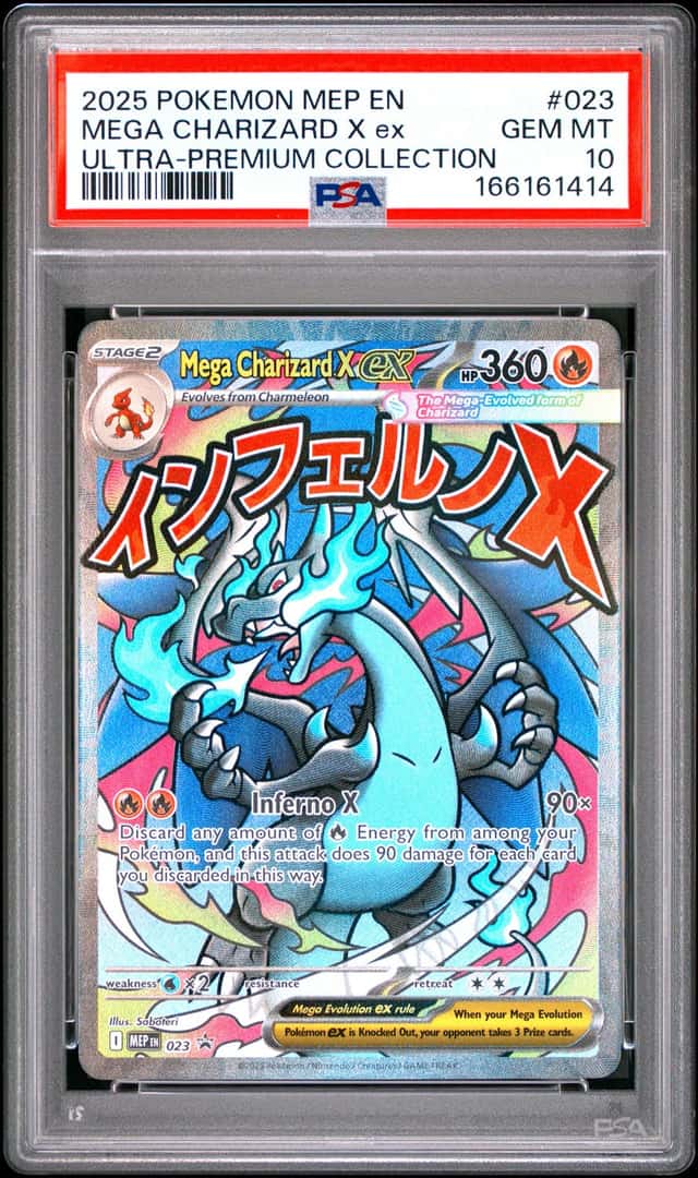 2025 POKEMON MEP EN-ME BLACK STAR PROMO #023 MEGA CHARIZARD X EX PSA 10