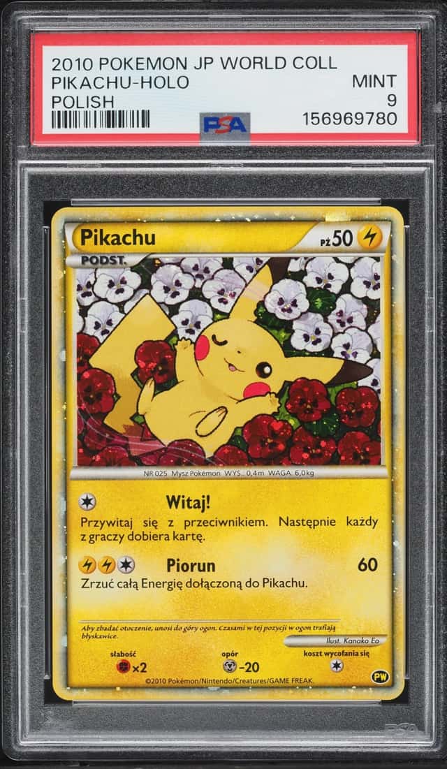 2010 Pokemon Polish World Collection Holo Pikachu PSA 9 MINT