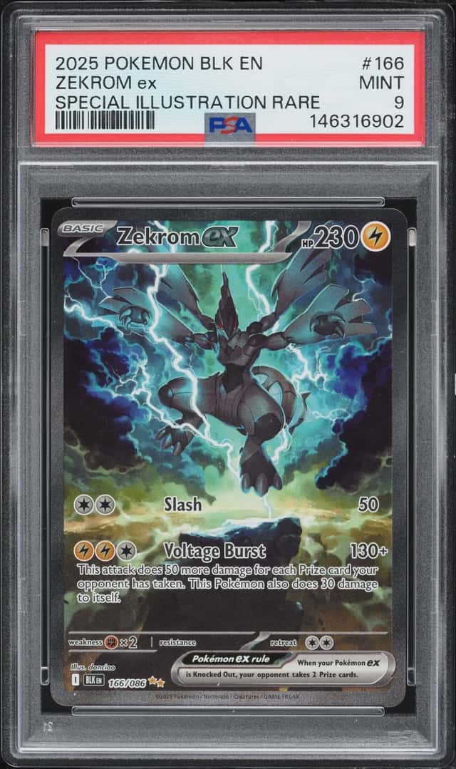 2025 Pokemon Scarlet & Violet Black Bolt SIR Zekrom ex #166 PSA 9 MINT