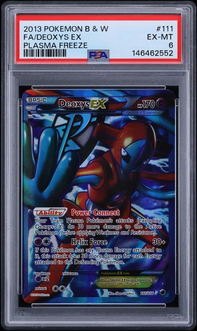 2013 Pokemon Black & White Plasma Freeze Full Art Deoxys EX #111 PSA 6 EXMT