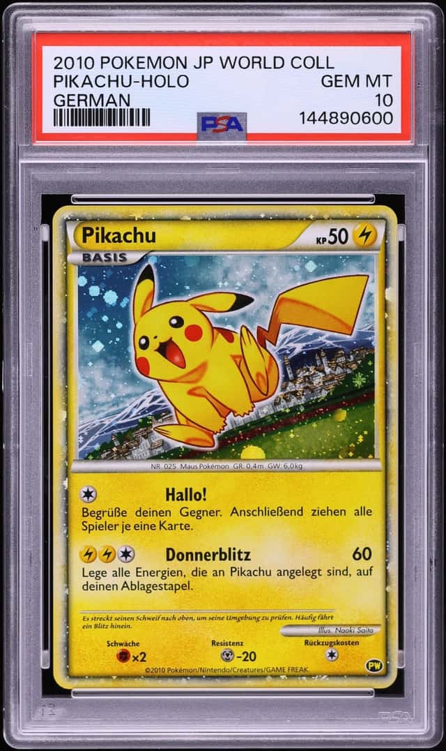 2010 Pokemon German World Collection Holo Pikachu PSA 10 GEM MINT