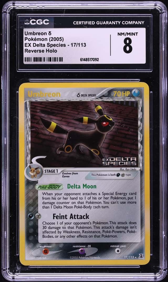 2005 Pokemon EX Delta Species Reverse Holo Umbreon #17 CGC 8 NM-MT