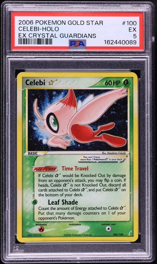 2006 Pokemon EX Crystal Guardians Holo Celebi Gold Star #100 PSA 5 EX