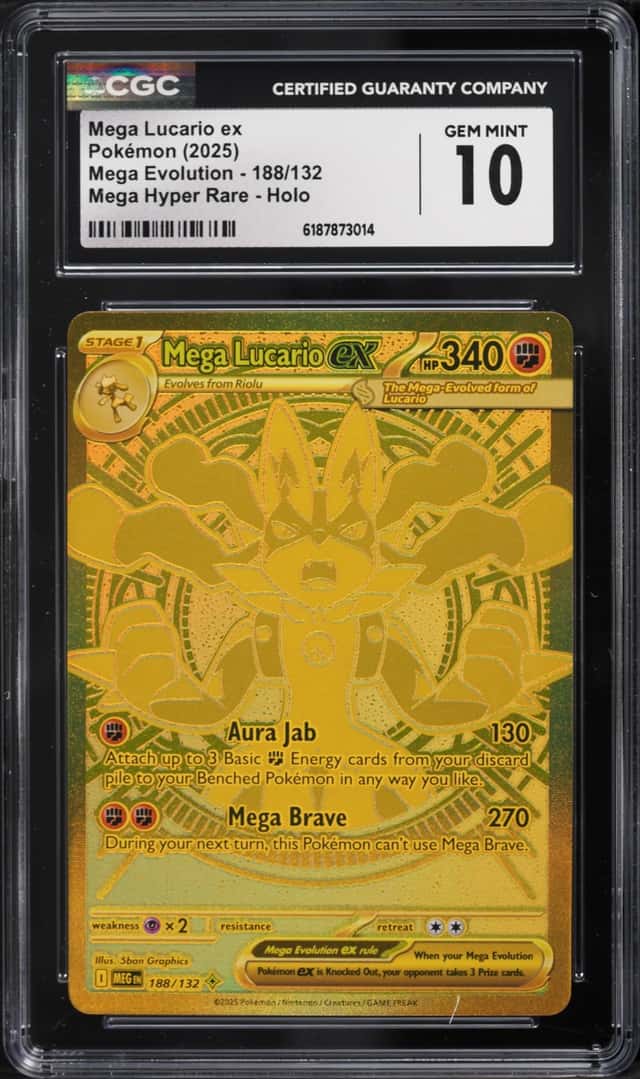2025 Pokemon Mega Evolution MHR Mega Lucario EX #188 CGC 10 GEM MINT